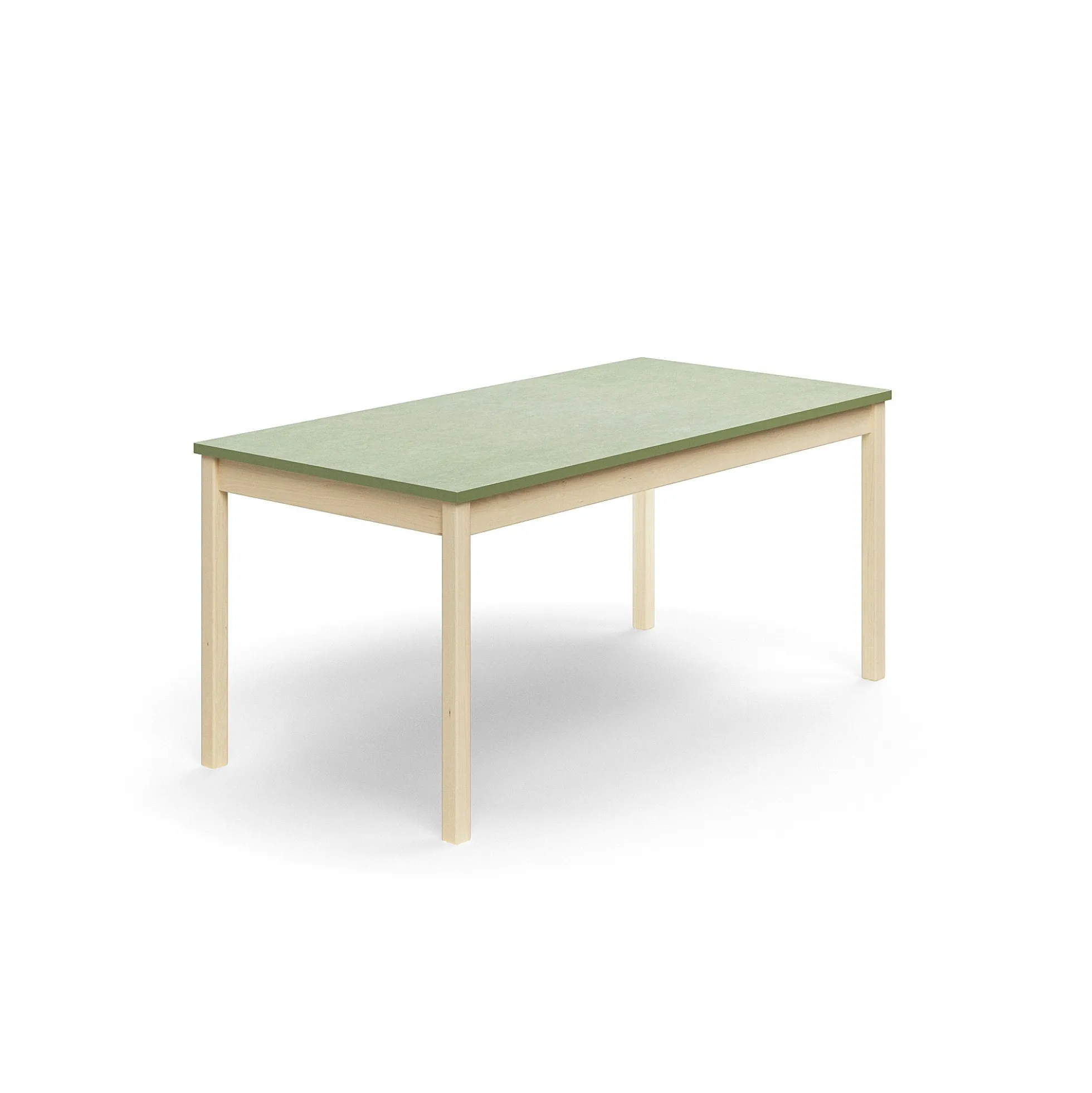 Pöytä DECIBEL 1600x800x720 mm, ääntä vaimentava linoleumi, koivu/harmaanvihreä