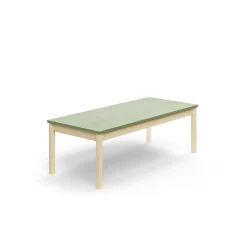 Pöytä DECIBEL 1600x700x530 mm, ääntä vaimentava linoleumi, koivu/harmaanvihreä