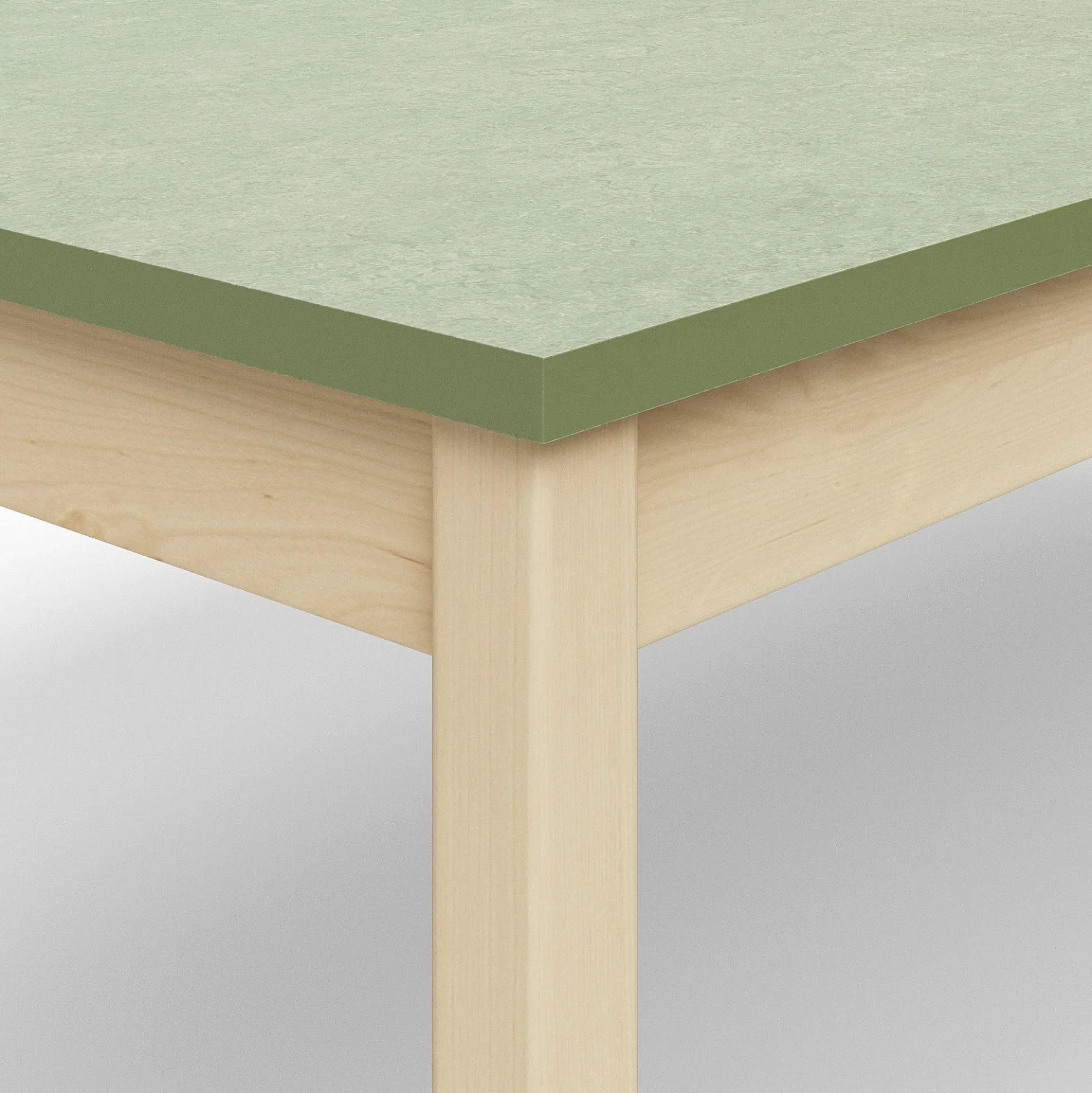Pöytä DECIBEL 1800x800x530 mm, ääntä vaimentava linoleumi, koivu/harmaanvihreä