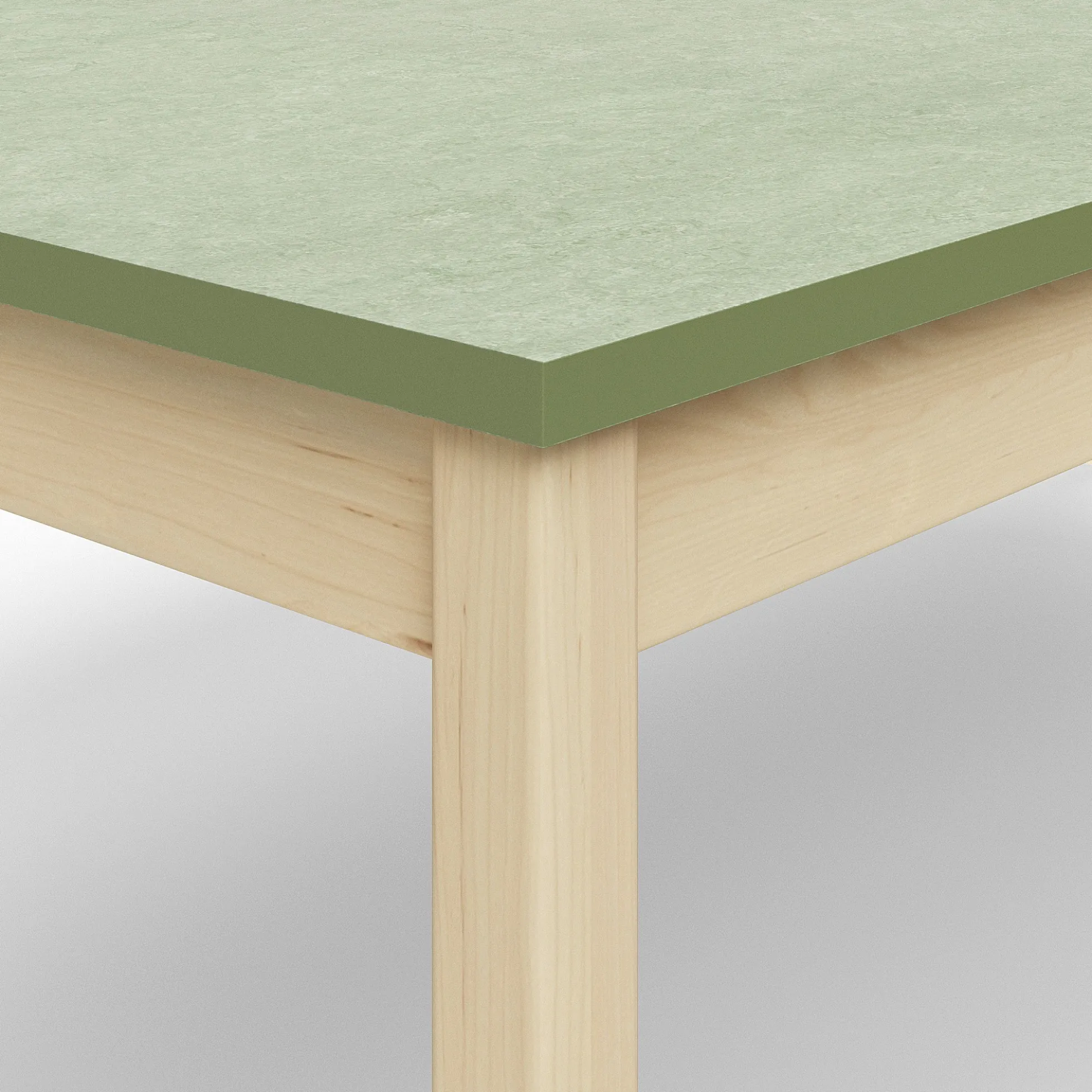 Pöytä DECIBEL 1600x800x530 mm, ääntä vaimentava linoleumi, koivu/harmaanvihreä