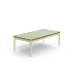 Pöytä DECIBEL 1600x800x530 mm, ääntä vaimentava linoleumi, koivu/harmaanvihreä