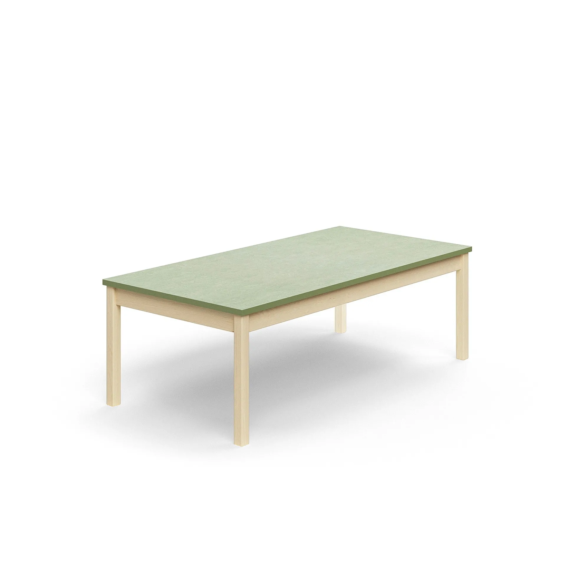 Pöytä DECIBEL 1600x800x530 mm, ääntä vaimentava linoleumi, koivu/harmaanvihreä