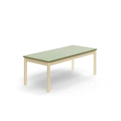 Pöytä DECIBEL 1600x700x590 mm, ääntä vaimentava linoleumi, koivu/harmaanvihreä