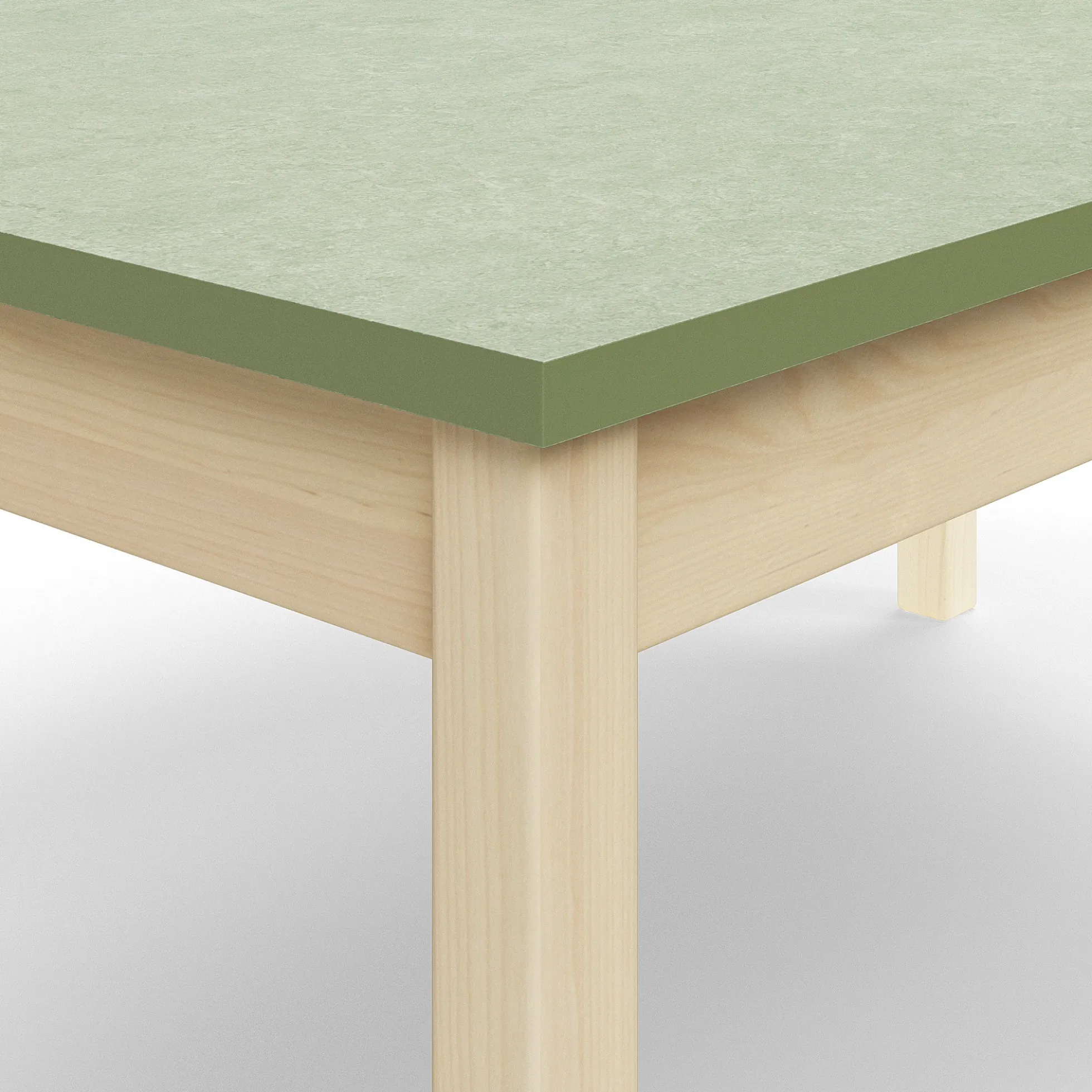 Pöytä DECIBEL 1200x700x530 mm, ääntä vaimentava linoleumi, koivu/harmaanvihreä