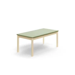 Pöytä DECIBEL 1400x700x590 mm, ääntä vaimentava linoleumi, koivu/harmaanvihreä