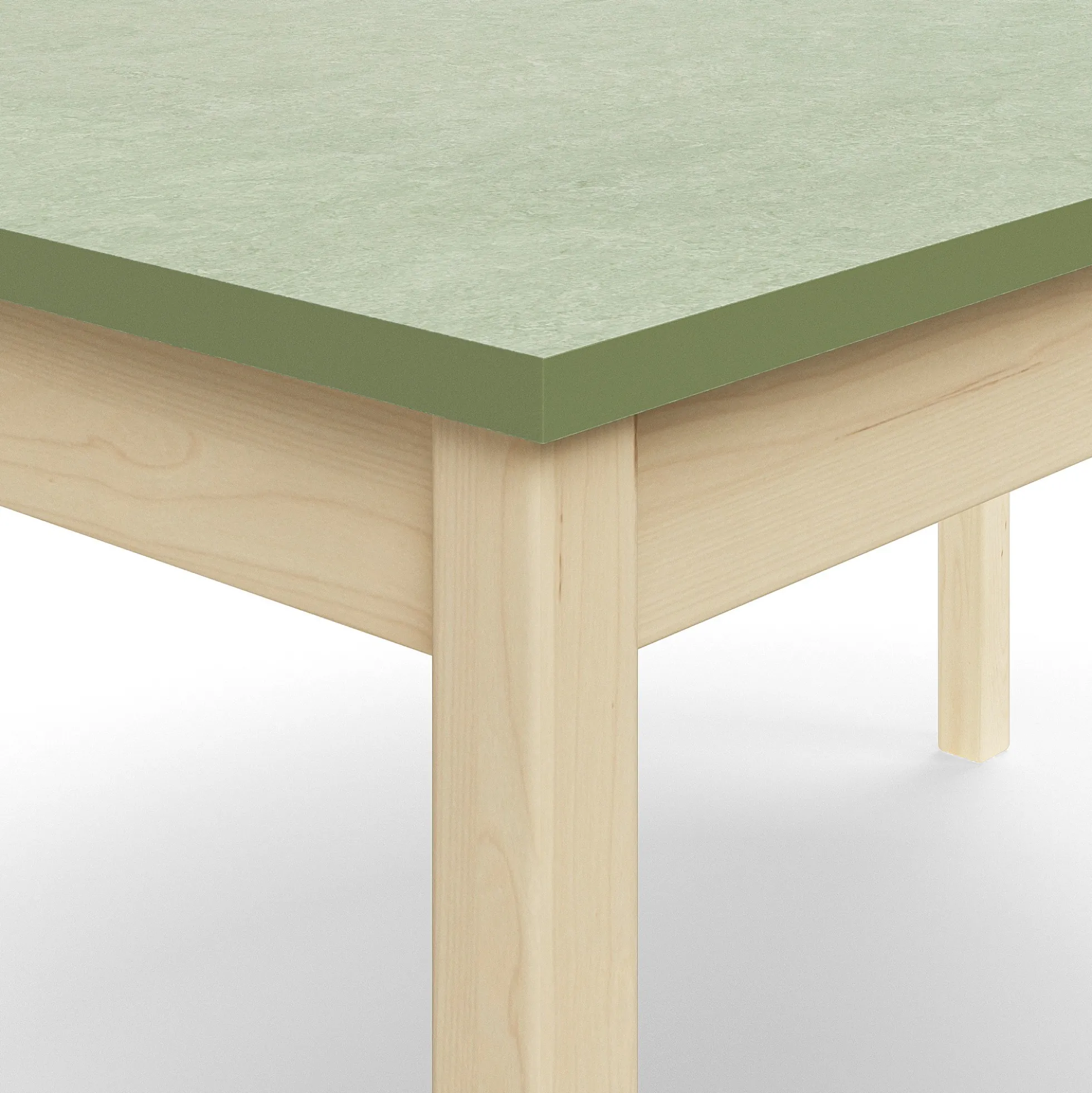 Pöytä DECIBEL 1400x800x720 mm, ääntä vaimentava linoleumi, koivu/harmaanvihreä