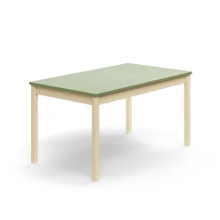 Pöytä DECIBEL 1400x800x720 mm, ääntä vaimentava linoleumi, koivu/harmaanvihreä
