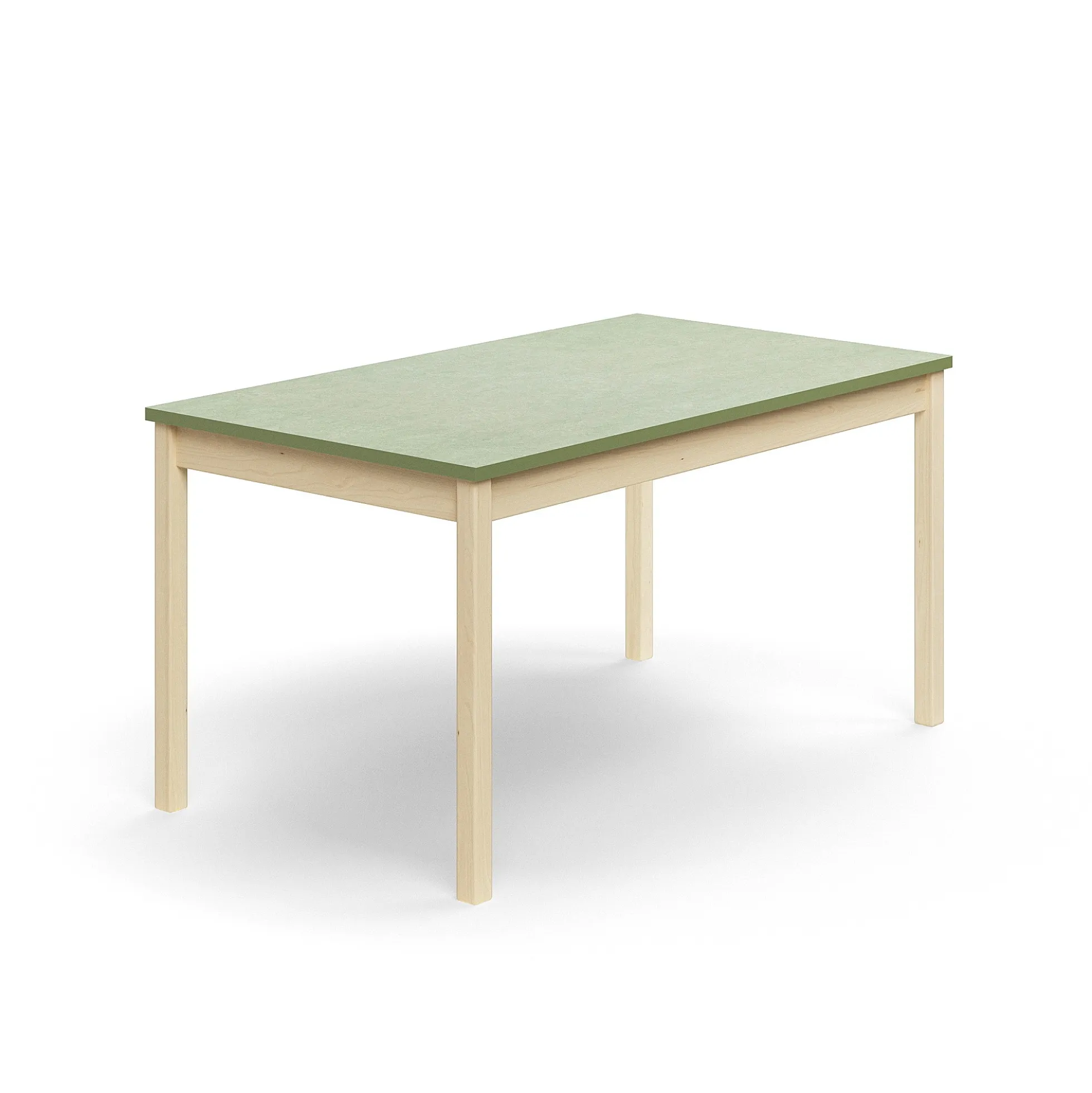Pöytä DECIBEL 1400x800x720 mm, ääntä vaimentava linoleumi, koivu/harmaanvihreä