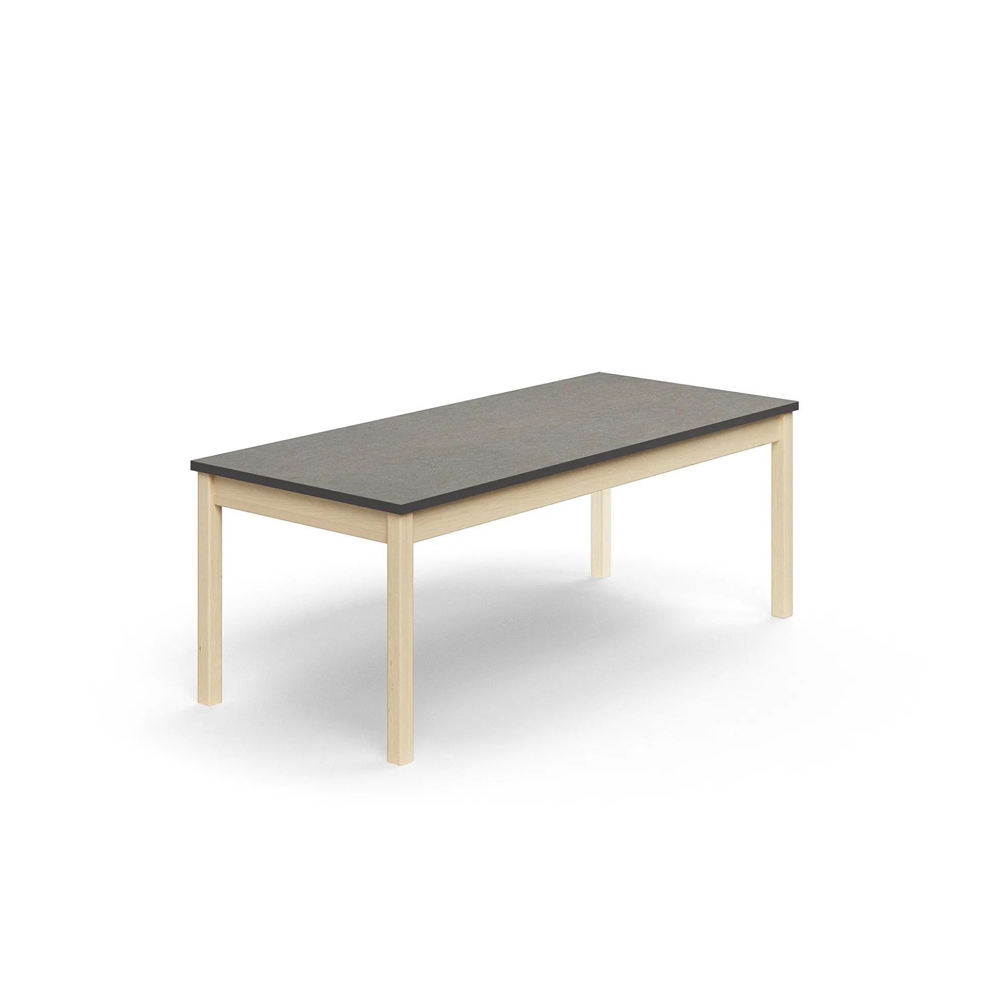 Pöytä DECIBEL 1600x700x590 mm, ääntä vaimentava linoleumi, koivu/tummanharmaa