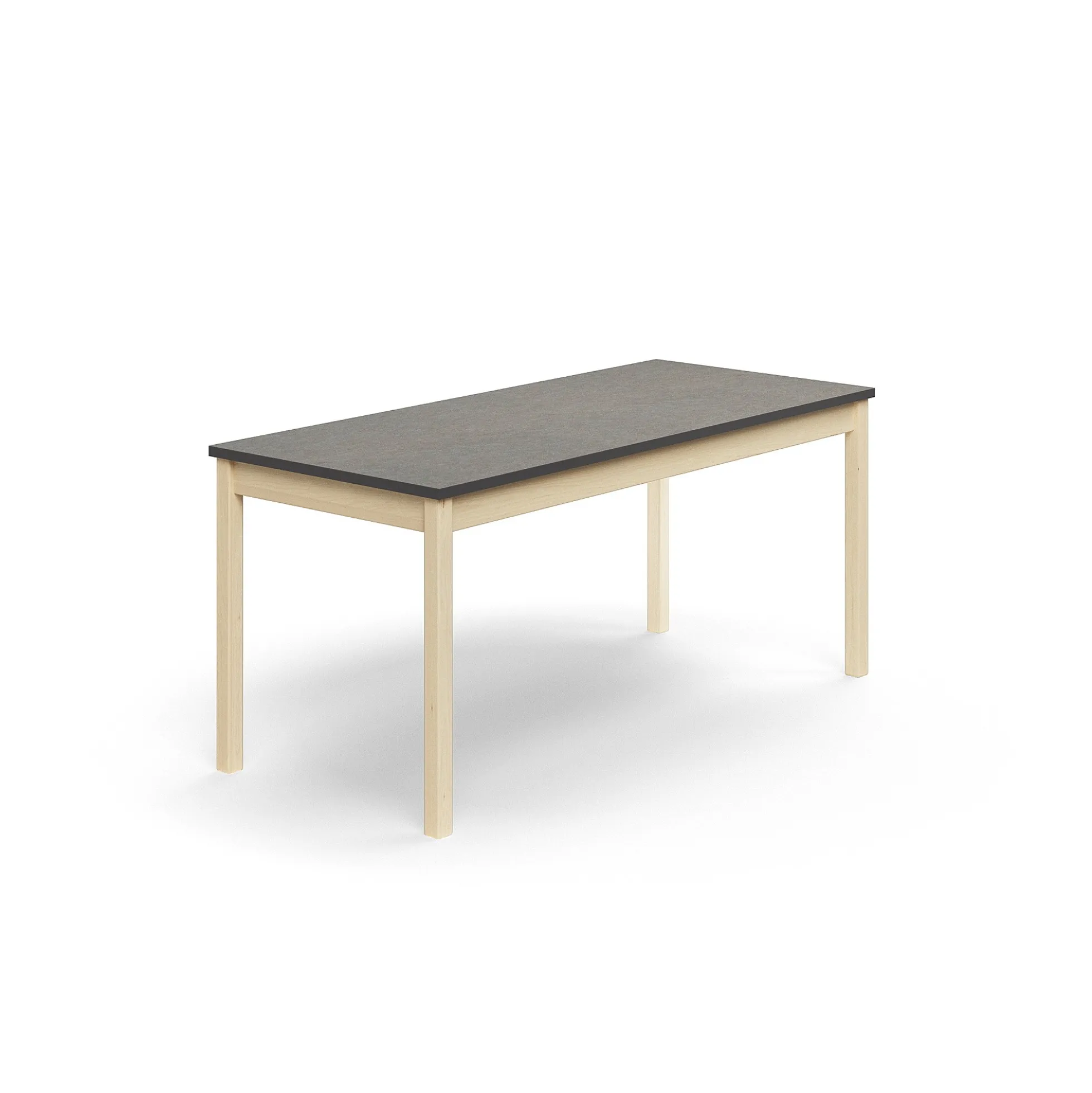 Pöytä DECIBEL 1600x700x720 mm, ääntä vaimentava linoleumi, koivu/tummanharmaa
