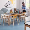 Pöytä DECIBEL 1800x800x720 mm, tummanharmaa linoleumi, koivu