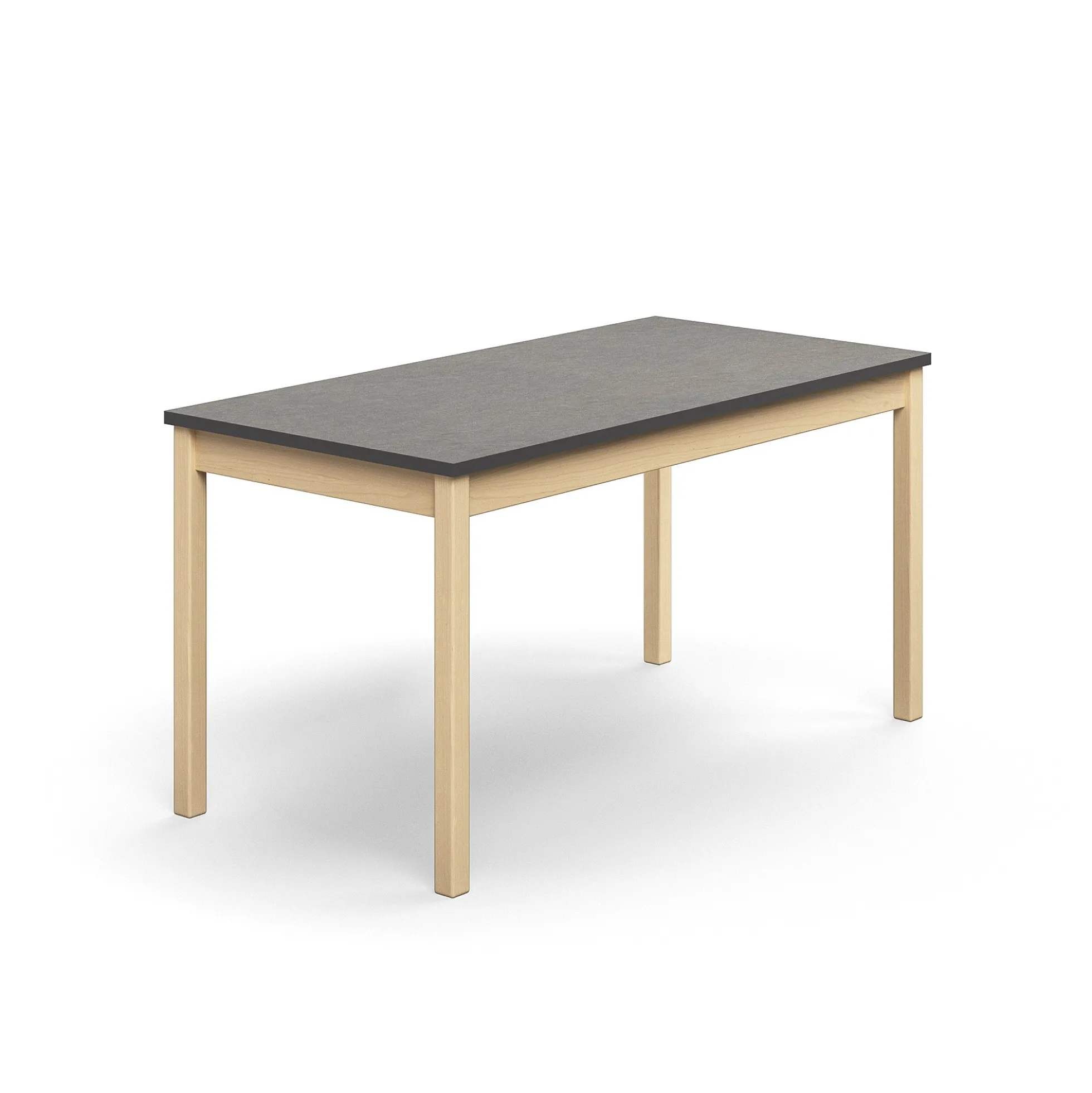 Pöytä DECIBEL 1400x700x720 mm, tummanharmaa linoleumi, koivu