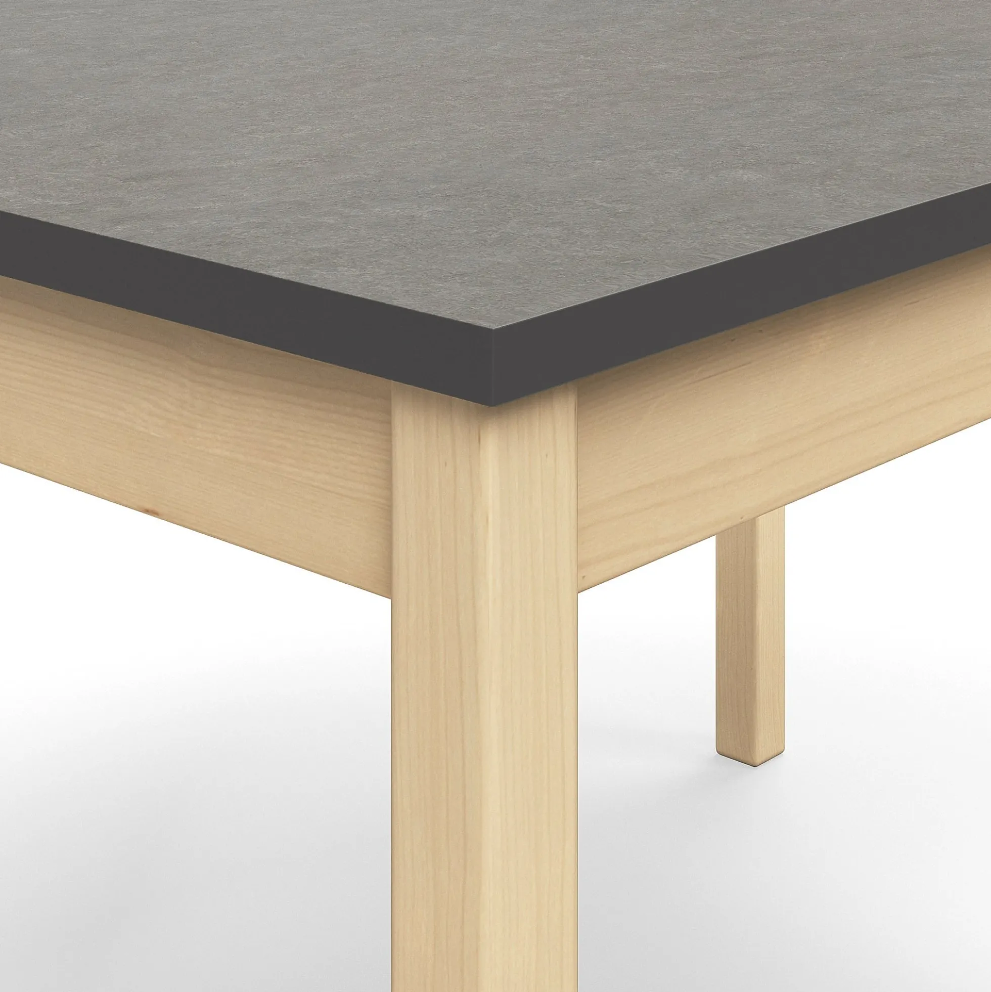 Pöytä DECIBEL 1800x700x720 mm, tummanharmaa linoleumi, koivu