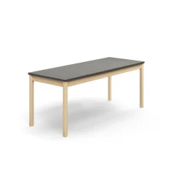 Pöytä DECIBEL 1800x700x720 mm, tummanharmaa linoleumi, koivu