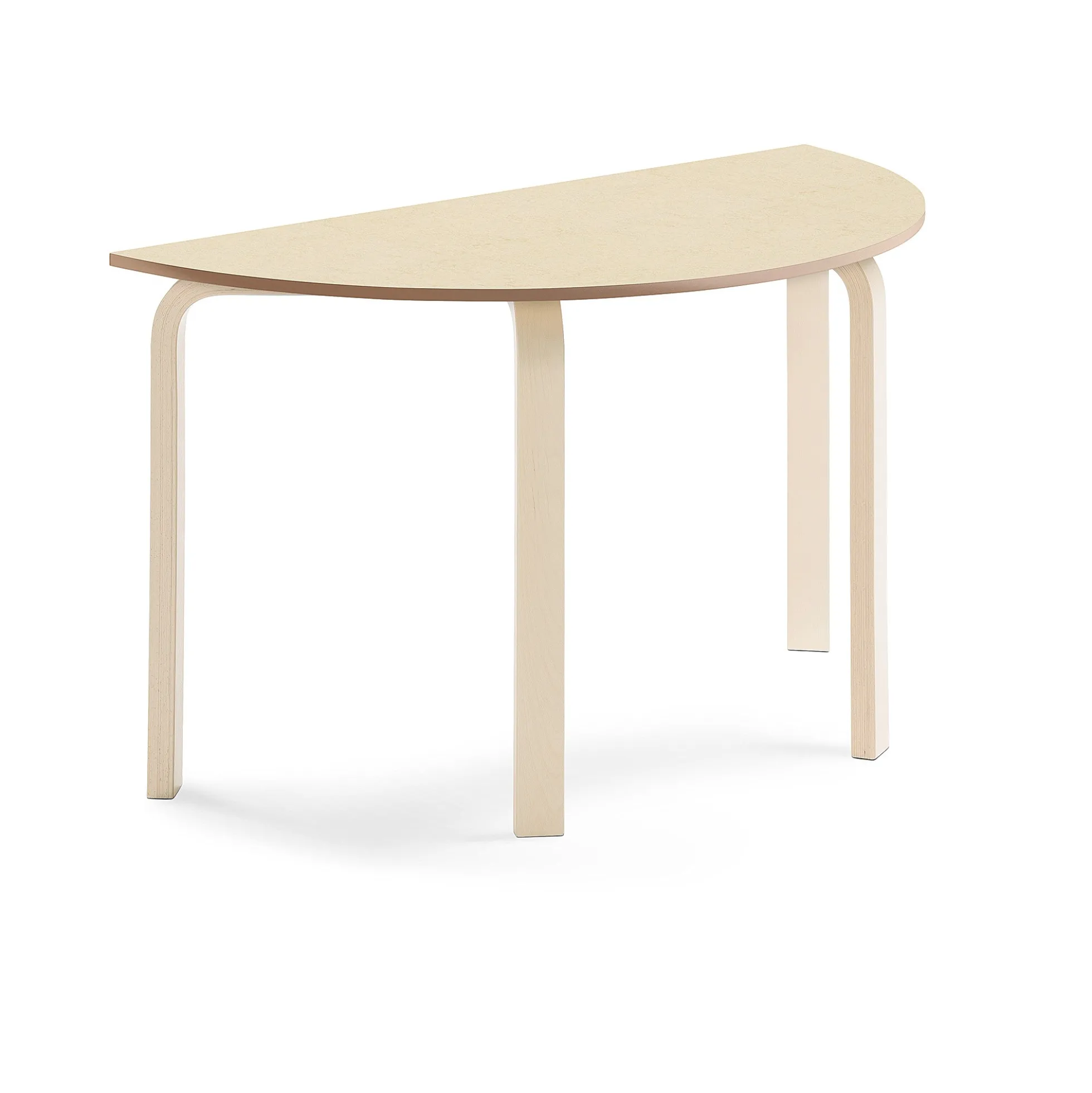 Pöytä ELTON Puoliympyrä, 1200x600x710 mm, beige linoleumi, koivu