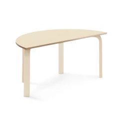 Pöytä ELTON Puoliympyrä, 1200x600x530 mm, beige linoleumi, koivu