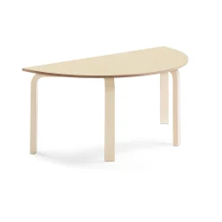 Pöytä ELTON Puoliympyrä, 1200x600x530 mm, beige linoleumi, koivu