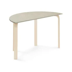 Pöytä ELTON Puoliympyrä, 1200x600x710 mm, harmaa linoleumi, koivu