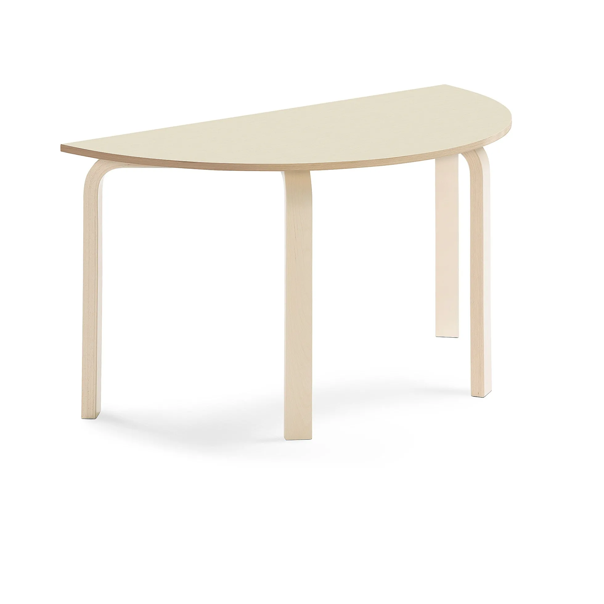 Pöytä ELTON Puoliympyrä, 1200x600x640 mm, koivulaminaatti, koivu