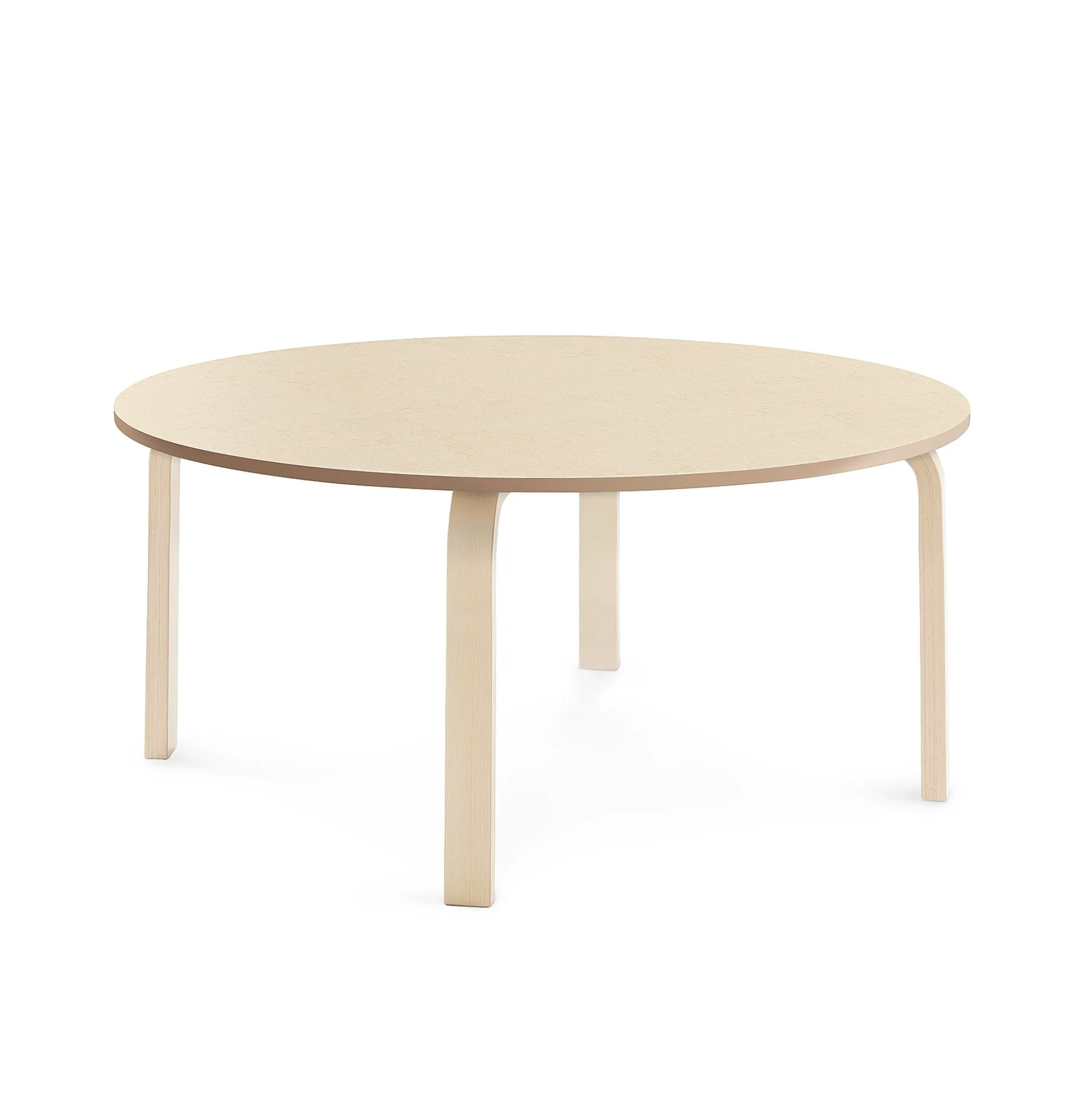 Pöytä ELTON Ø 1200x530 mm, beige linoleumi, koivu