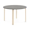 Pöytä ELTON Ø 1200x710 mm, tummanharmaa linoleumi, koivu