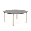 Pöytä ELTON Ø 1200x530 mm, tummanharmaa linoleumi, koivu