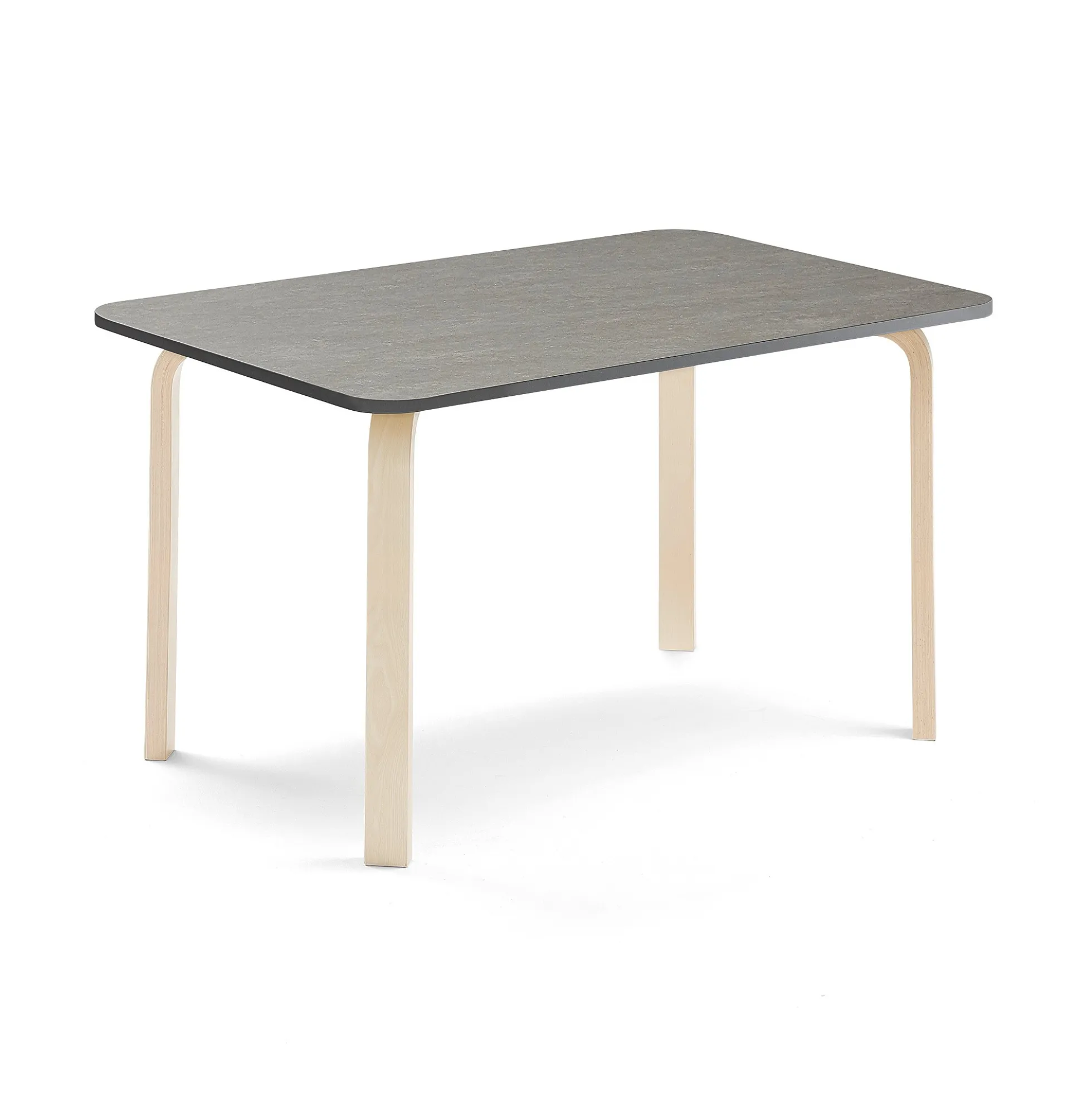 Pöytä ELTON 1200x600x640 mm, tummanharmaa linoleumi, koivu