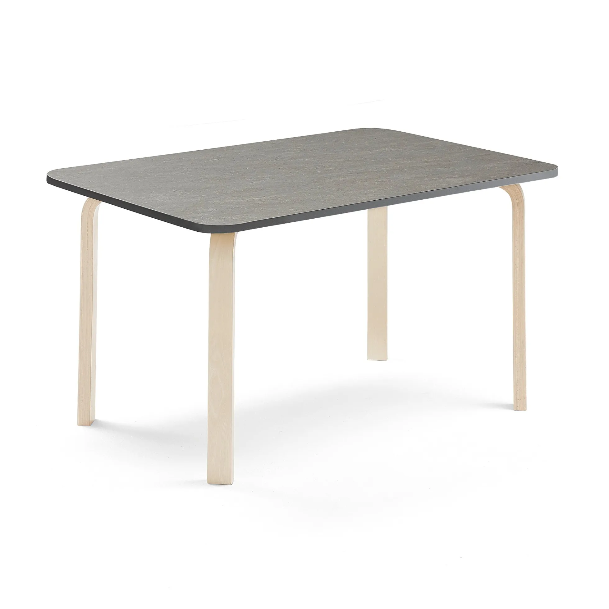 Pöytä ELTON 1200x700x640 mm, tummanharmaa linoleumi, koivu