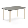 Pöytä ELTON 1400x700x640 mm, tummanharmaa linoleumi, koivu