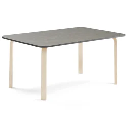 Pöytä ELTON 1800x800x640 mm, tummanharmaa linoleumi, koivu