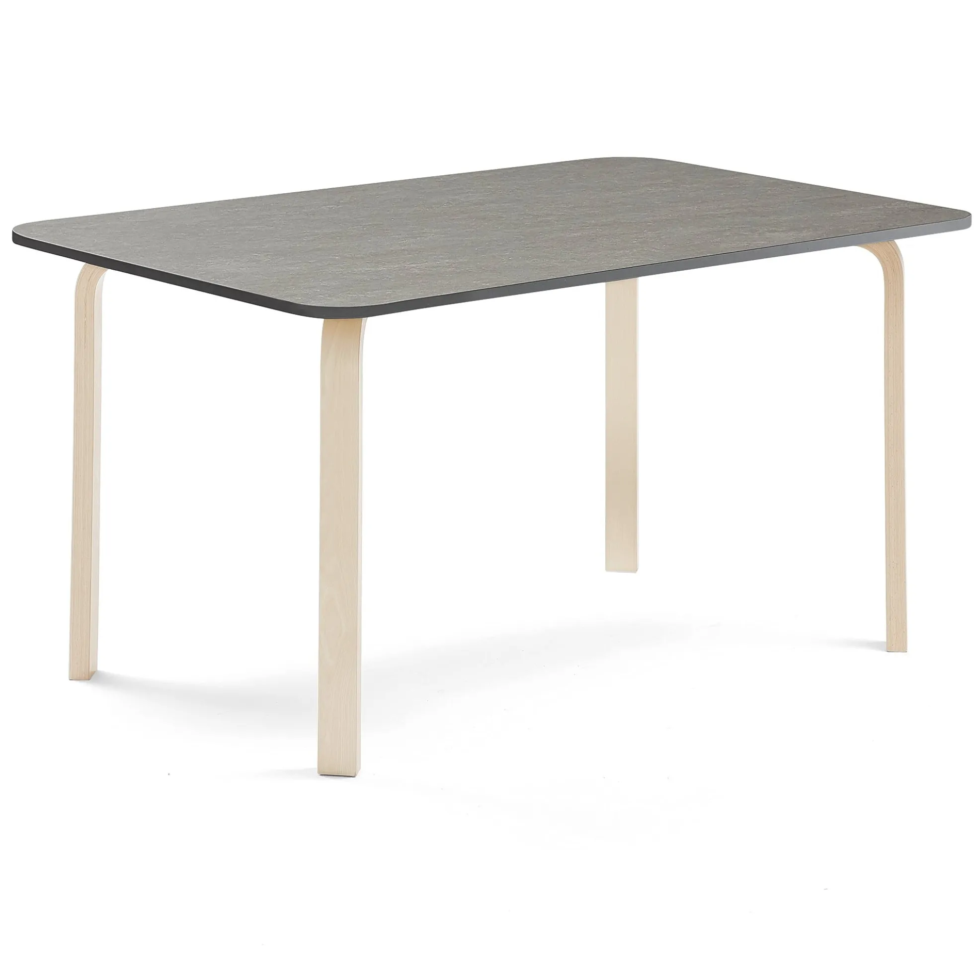 Pöytä ELTON 1800x800x710 mm, tummanharmaa linoleumi, koivu