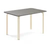 Pöytä ELTON 1200x800x710 mm, tummanharmaa linoleumi, koivu