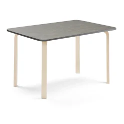 Pöytä ELTON 1400x700x710 mm, tummanharmaa linoleumi, koivu