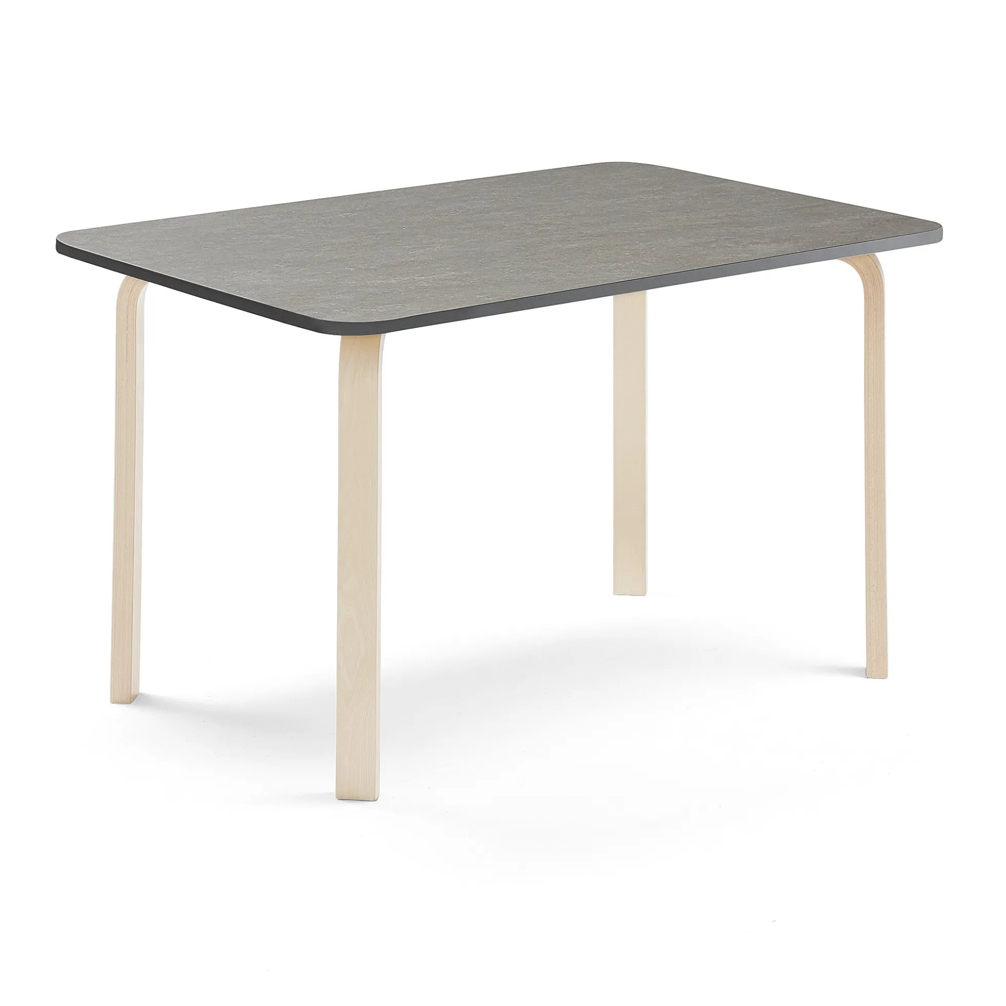 Pöytä ELTON 1400x700x710 mm, tummanharmaa linoleumi, koivu