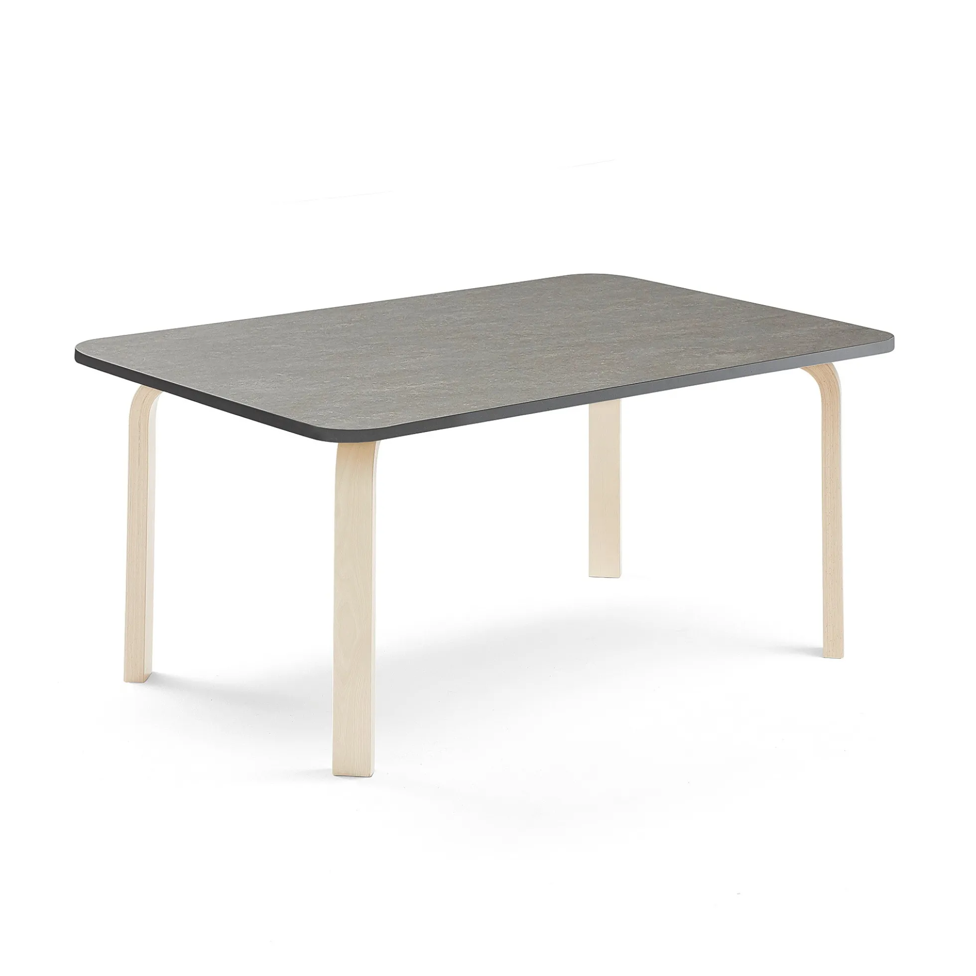 Pöytä ELTON 1200x700x530 mm, tummanharmaa linoleumi, koivu