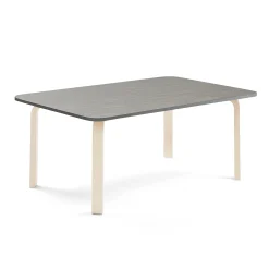 Pöytä ELTON 1400x800x530 mm, tummanharmaa linoleumi, koivu