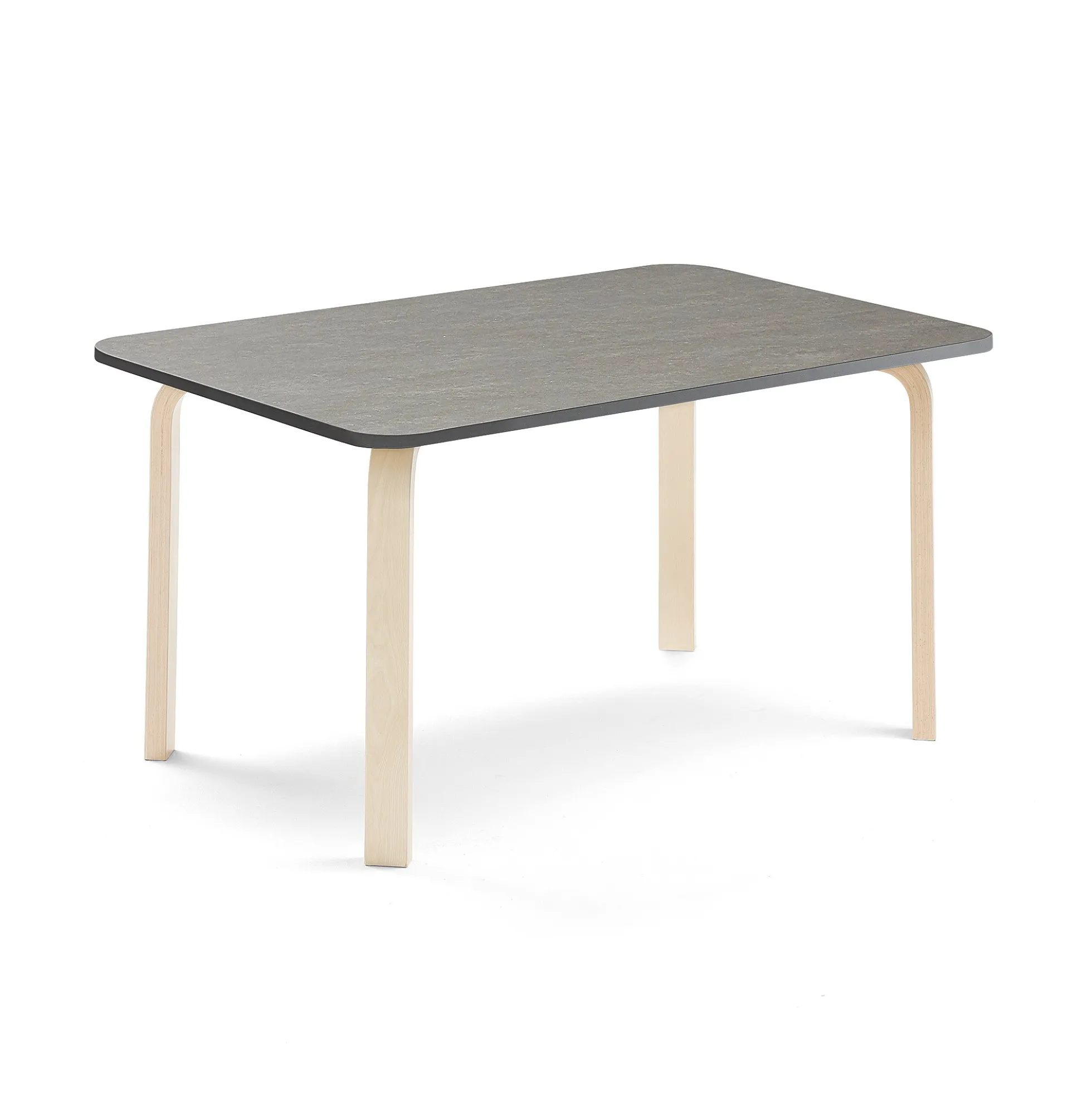 Pöytä ELTON 1200x600x590 mm, tummanharmaa linoleumi, koivu