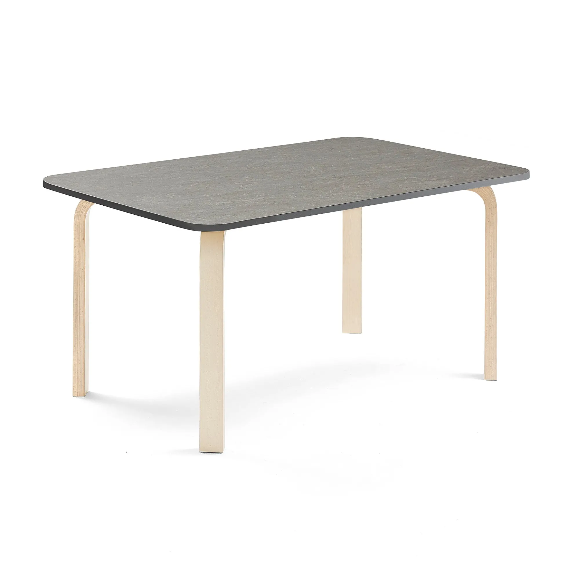 Pöytä ELTON 1200x800x590 mm, tummanharmaa linoleumi, koivu