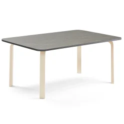 Pöytä ELTON 1800x700x590 mm, tummanharmaa linoleumi, koivu