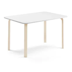Pöytä ELTON 1400x700x710 mm, valkoinen laminaatti, koivu