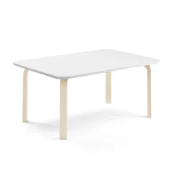 Pöytä ELTON 1200x700x530 mm, valkoinen laminaatti, koivu