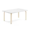 Pöytä ELTON 1200x800x530 mm, valkoinen laminaatti, koivu
