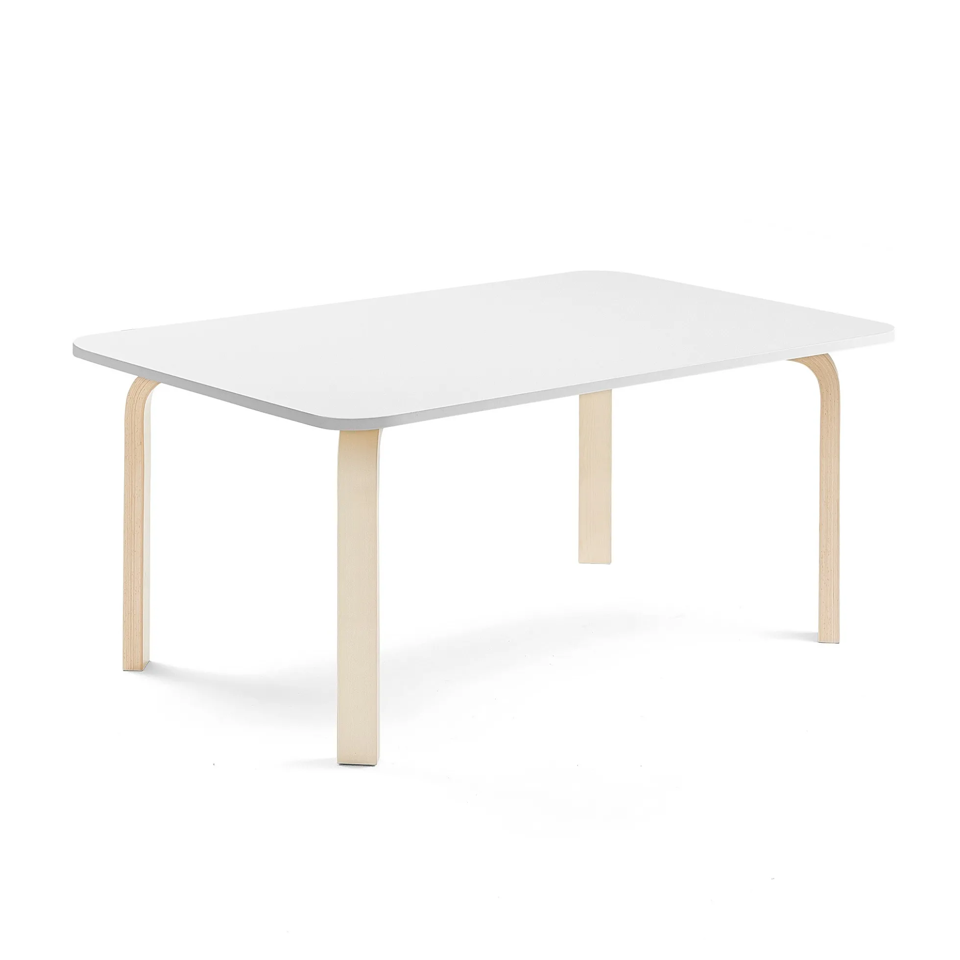 Pöytä ELTON 1200x800x530 mm, valkoinen laminaatti, koivu