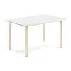 Pöytä ELTON 1200x800x640 mm, valkoinen laminaatti, koivu