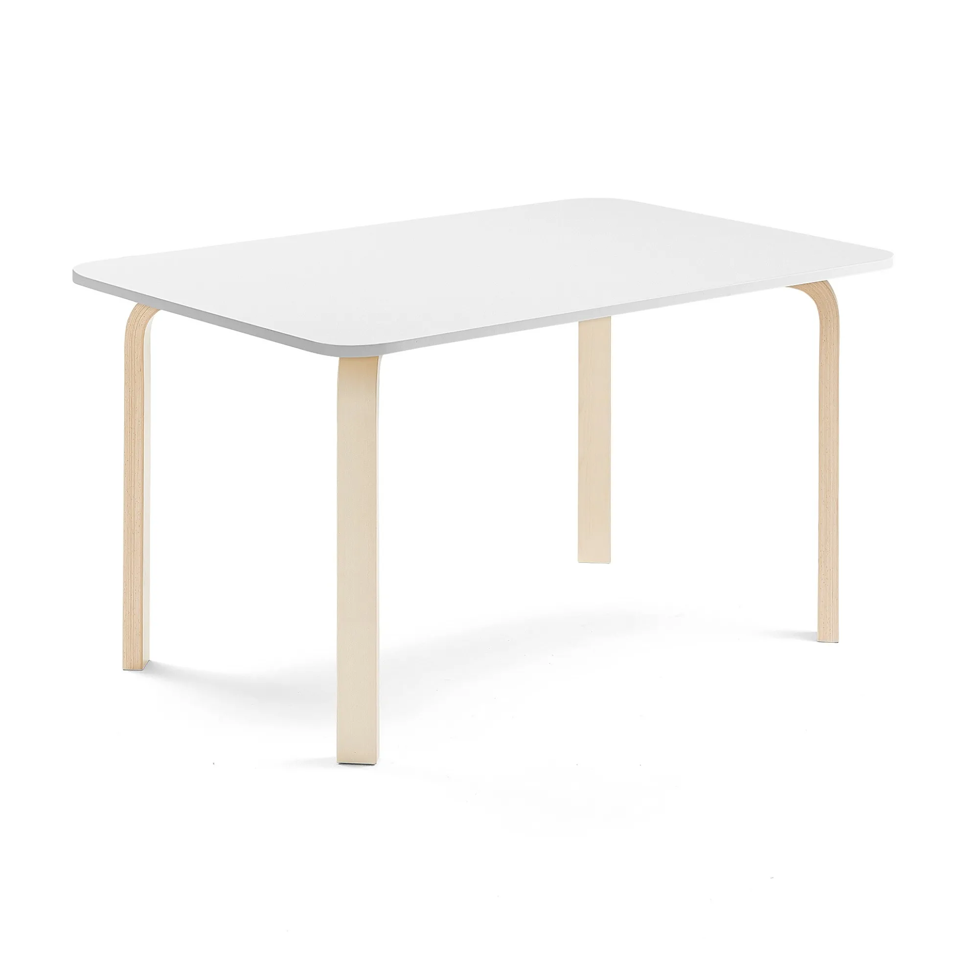 Pöytä ELTON 1200x800x640 mm, valkoinen laminaatti, koivu
