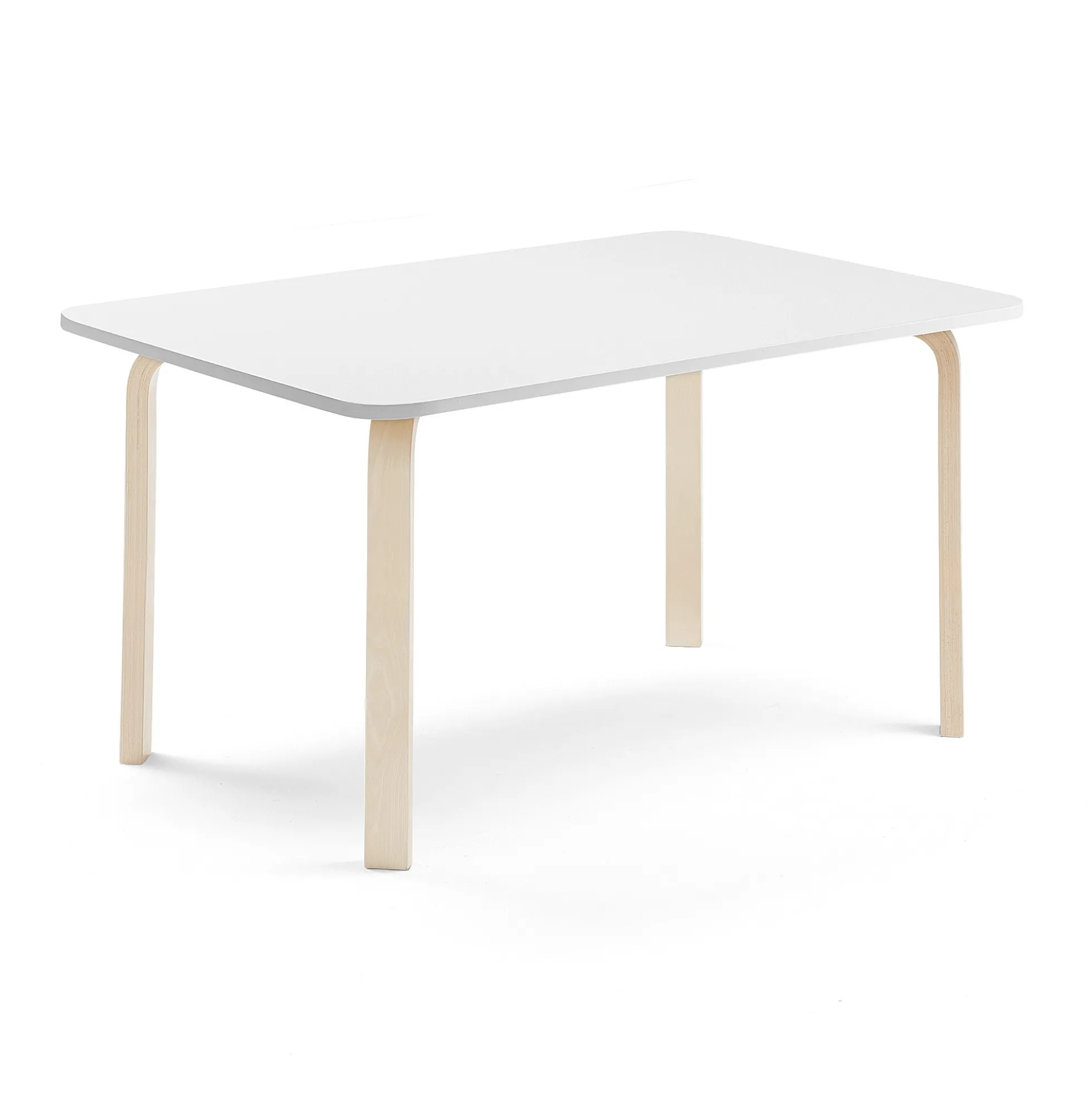 Pöytä ELTON 1400x700x640 mm, valkoinen laminaatti, koivu