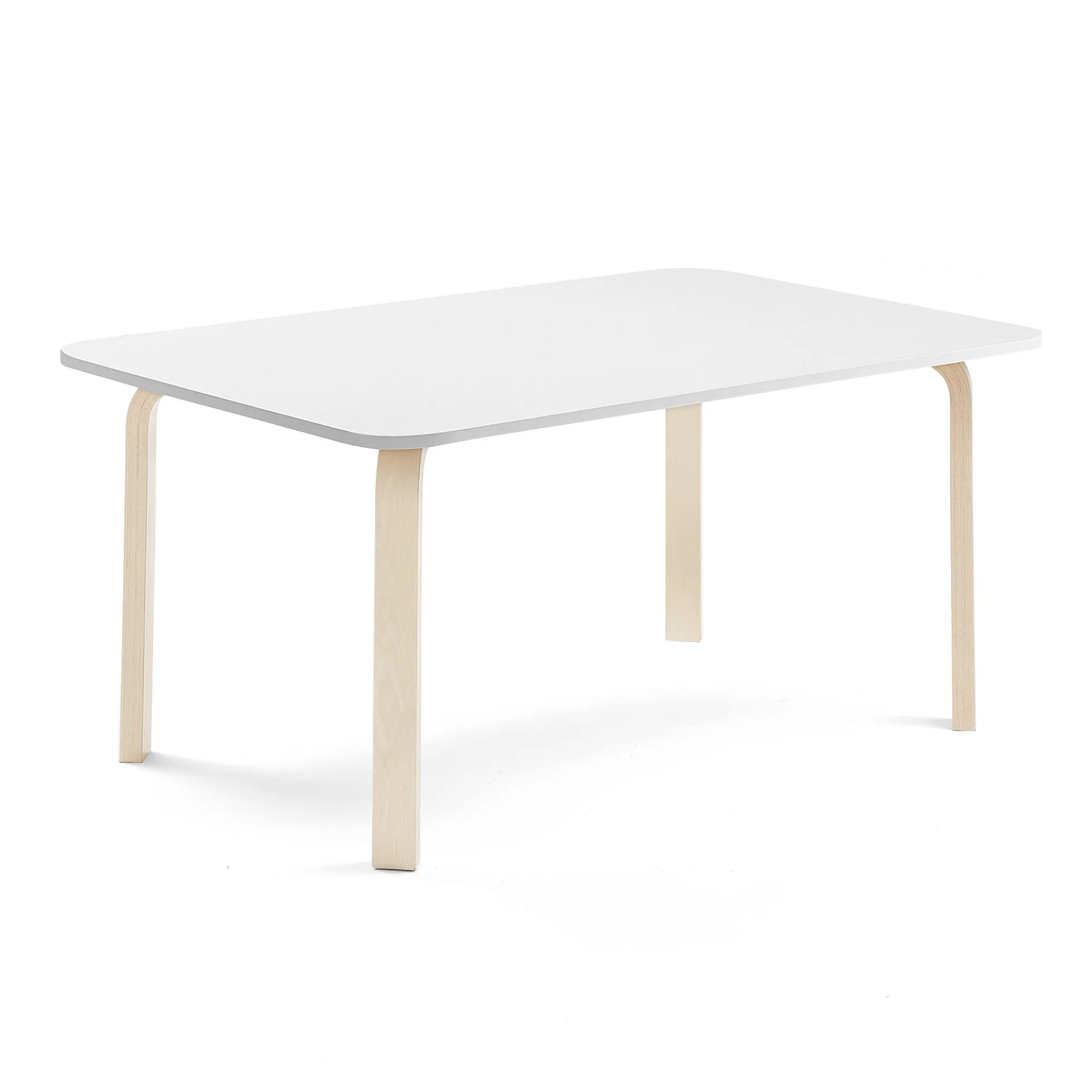 Pöytä ELTON 1400x800x590 mm, valkoinen laminaatti, koivu