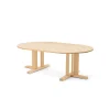 Pöytä KUPOL Ovaali, 1500x800x500 mm, beige linoleumi, koivu