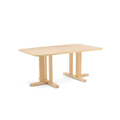 Pöytä KUPOL 1400x800x600 mm, beige linoleumi, koivu