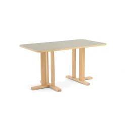 Pöytä KUPOL 1400x800x720 mm, harmaa linoleumi, koivu